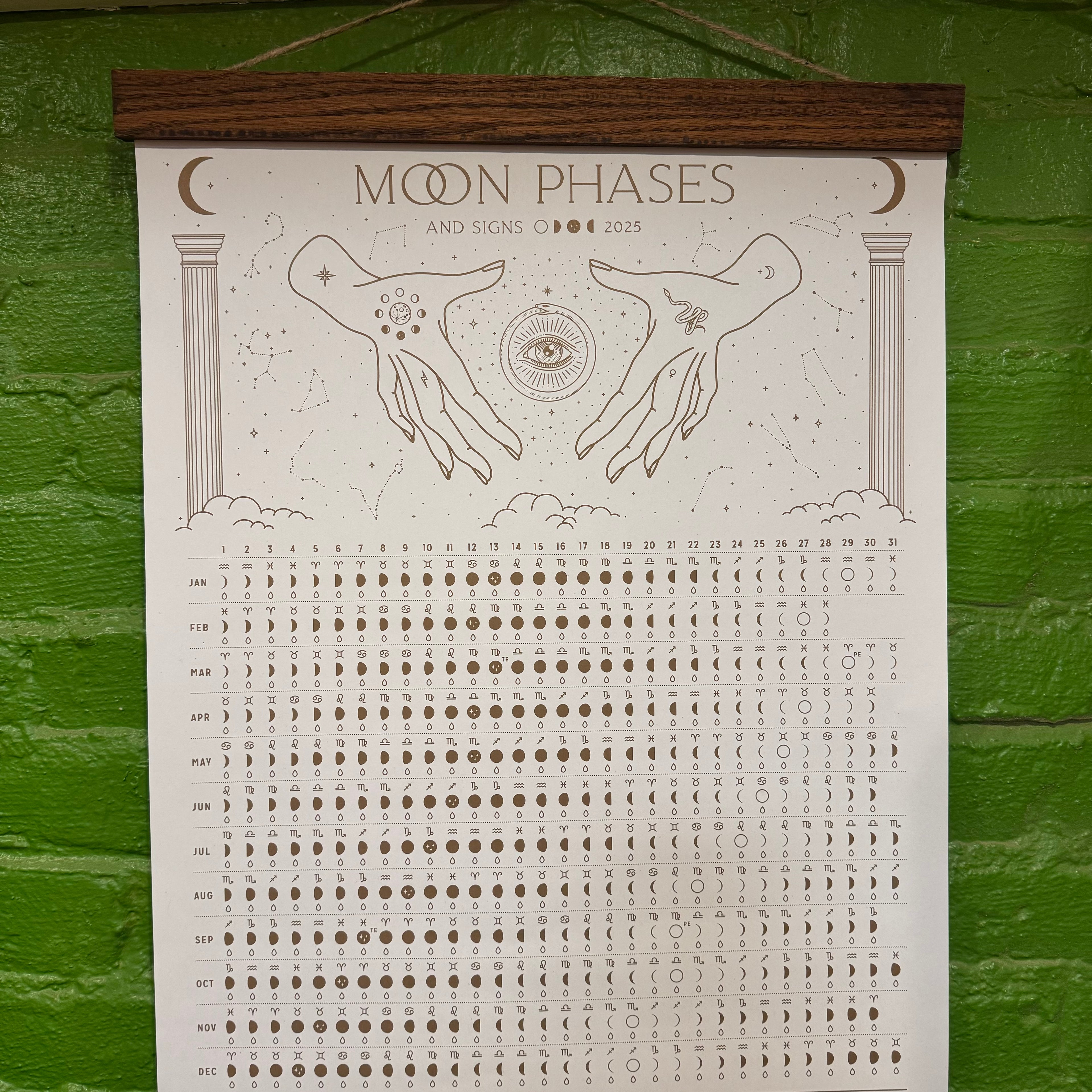 Moon Phase Calendar Poster by Magic of I